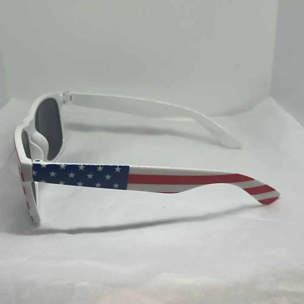 Patriotic American Flag Sunglasses – Mirrored Lenses, UV Protection